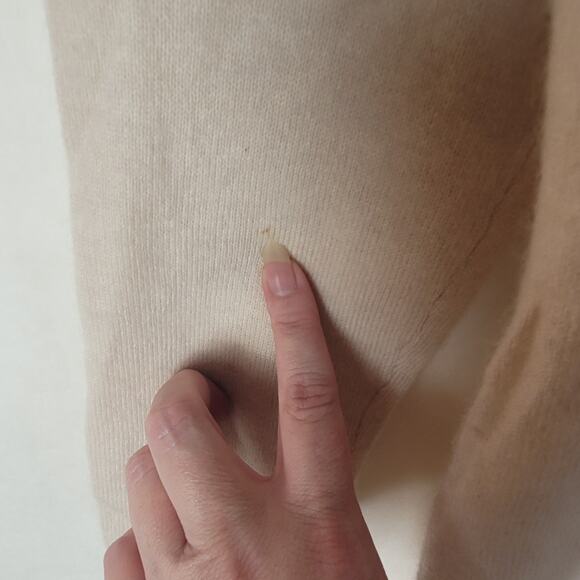 Charter Club 100% Cashmere sweater Size Med cream shawl collar Preppy Old Money - Picture 4 of 6